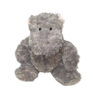 2021 Aurora Gray Hippo Hippopotamus Pink Ears Plush Stuffed Animal Toy 12"